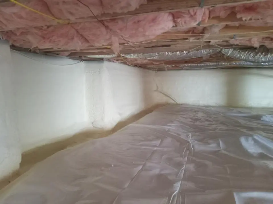 Crawl space encapsulation with closed-cell spray foam for Attic Insulation in Sedalia