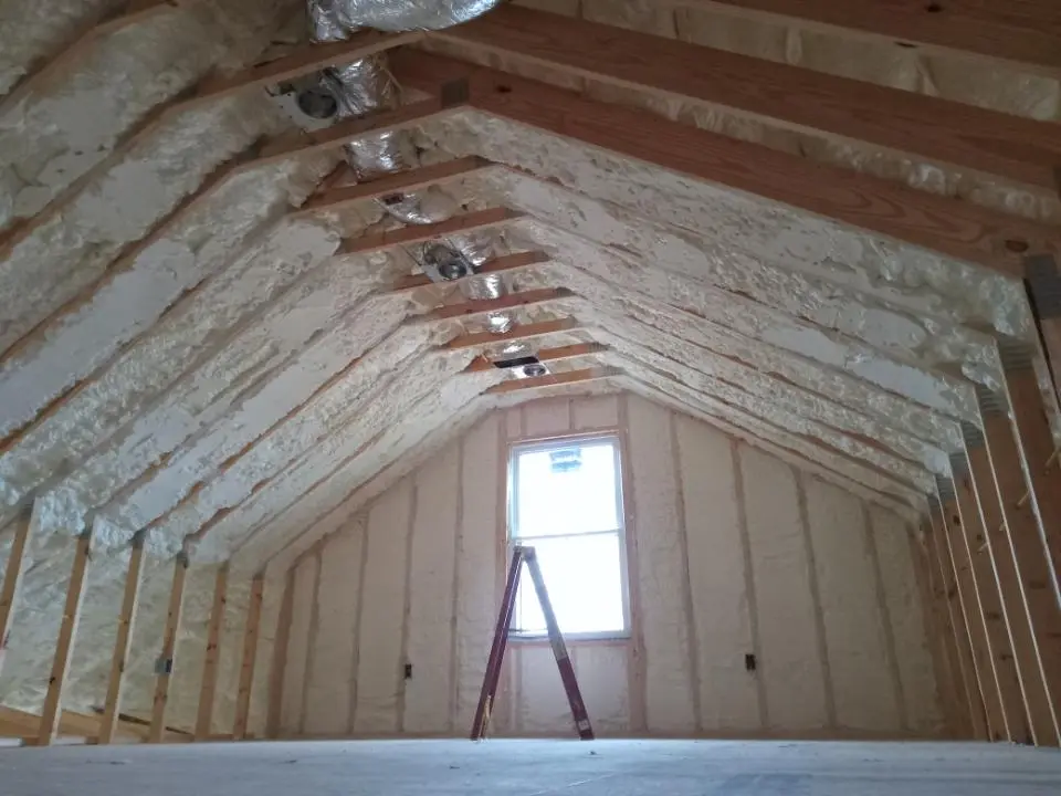 Spray foam roofing application for Crawl Space Insulation project in Sedalia